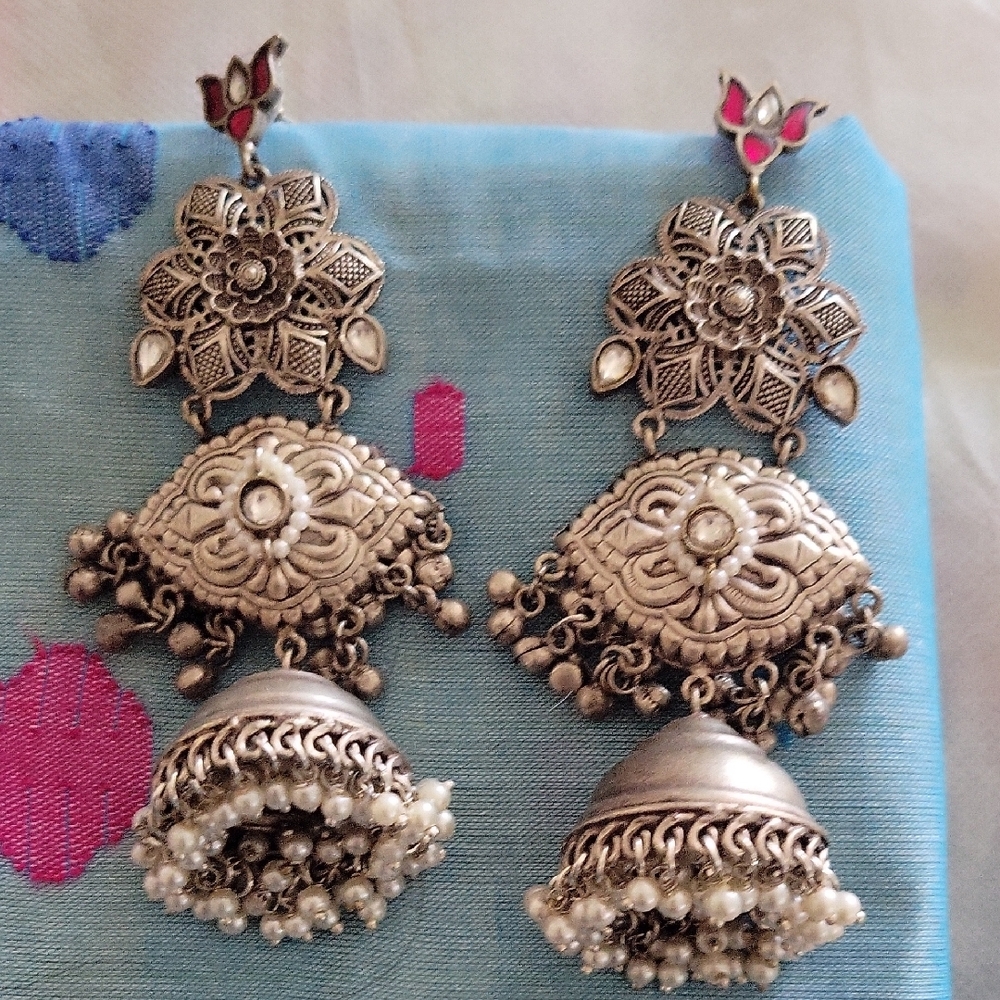 Ornate Silver Filigree Earrings